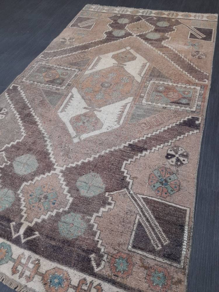Blue Turkish Vintage Rug 3' 3" x 6' Hand-Knotted | No. WR93691