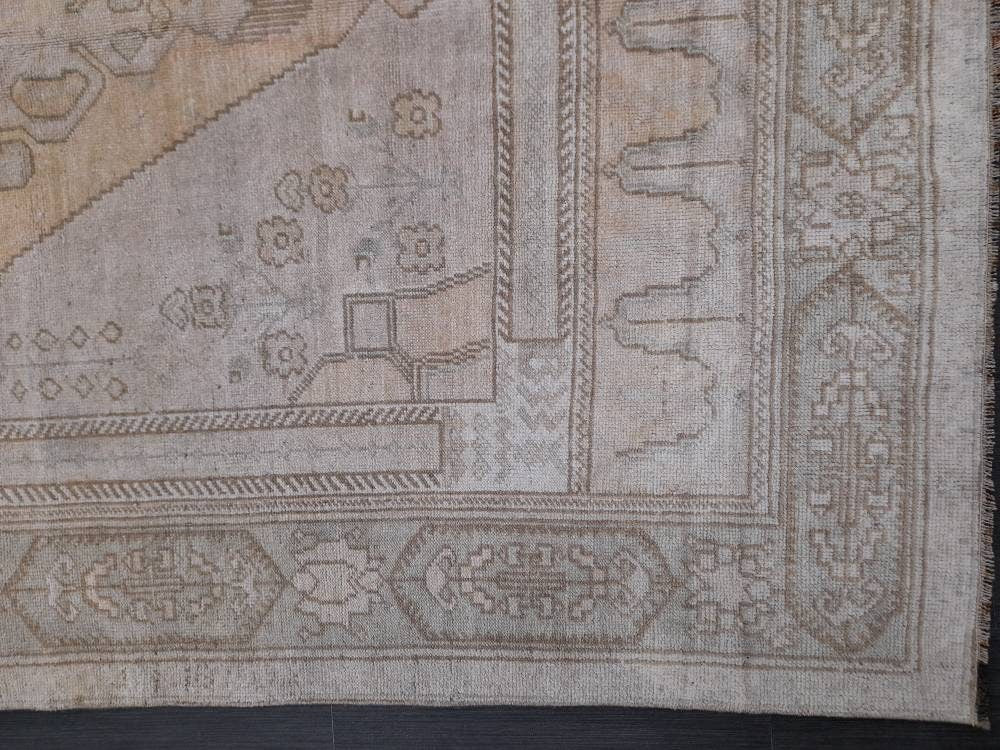Beige Turkish Oushak Rug 5' 4" x 10' 4" Hand-Knotted view