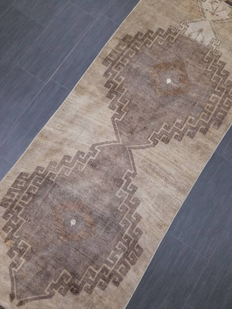 Brown Turkish Runner Rug 2' 8" x 10' 4" Hand-Knotted | No. WR79115