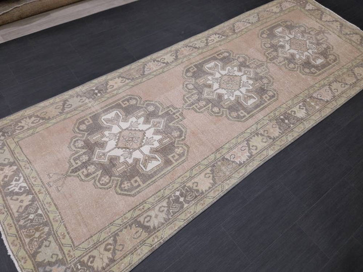 Tan Turkish Runner Rug 4' 3" x 11' Hand-Knotted