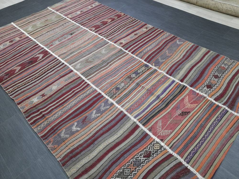 Rust Turkish Runner Rug 6' x 9' 11" Hand-Knotted