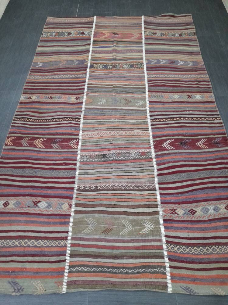 Rust Turkish Runner Rug 6' x 9' 11" Hand-Knotted reverse