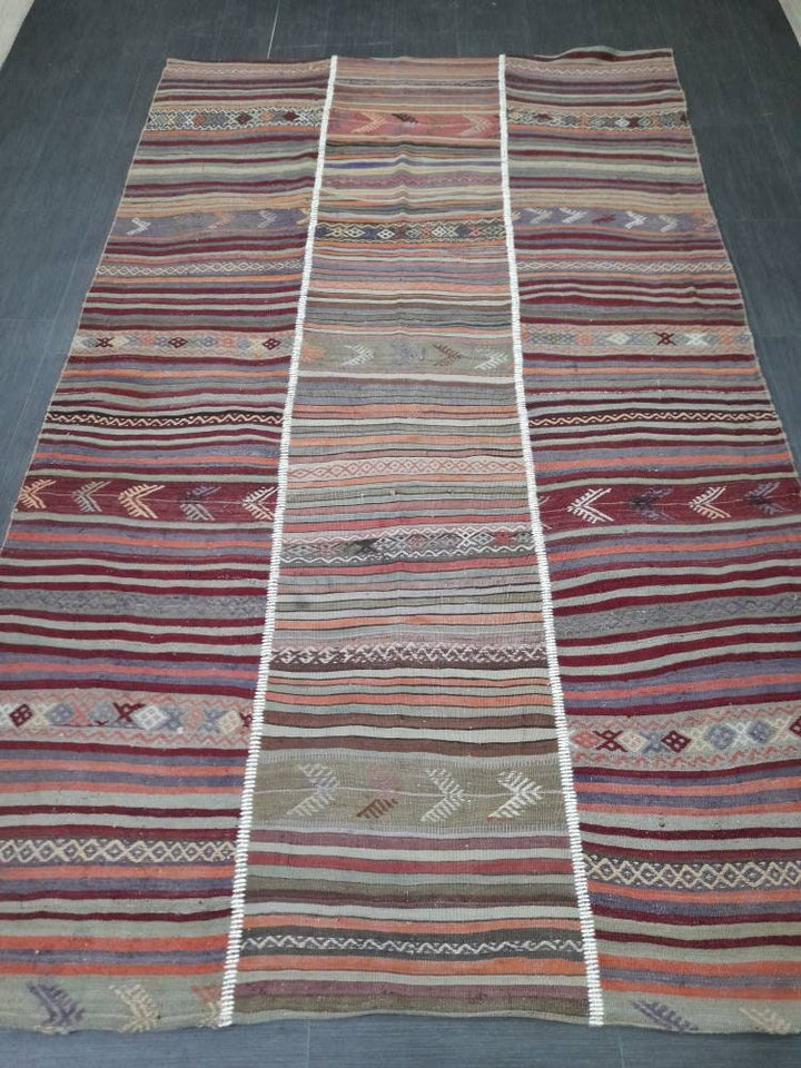 Rust Turkish Runner Rug 6' x 9' 11" Hand-Knotted reverse
