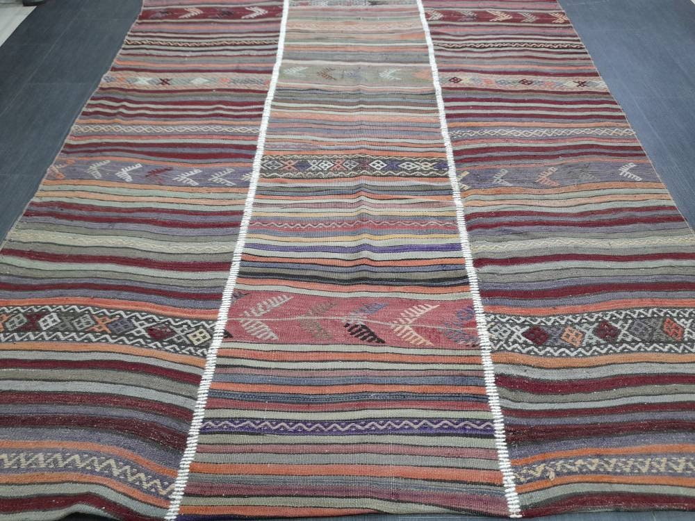 Rust Turkish Runner Rug 6' x 9' 11" Hand-Knotted field