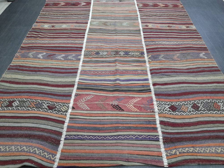 Rust Turkish Runner Rug 6' x 9' 11" Hand-Knotted field