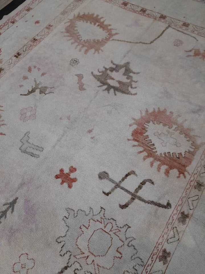 Beige Turkish Oushak Rug 9' x 12' 3" Hand-Knotted view