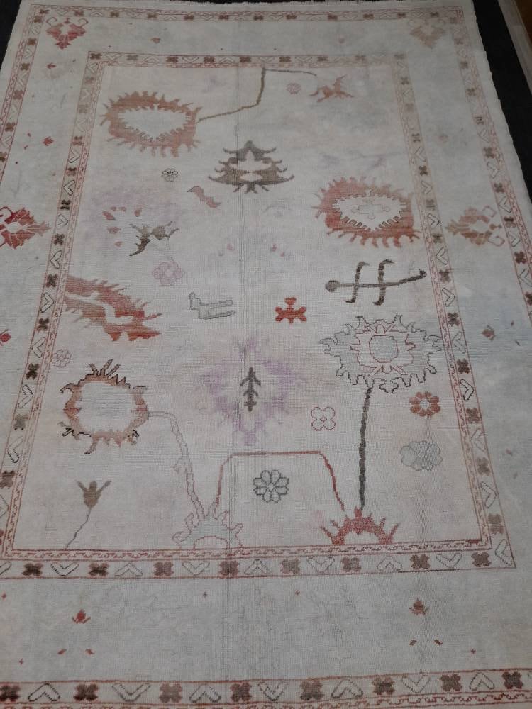 Beige Turkish Oushak Rug 9' x 12' 3" Hand-Knotted view 9