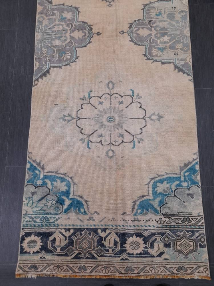 Beige Turkish Runner Rug 2' 9" x 11' 3" Hand-Knotted view 9