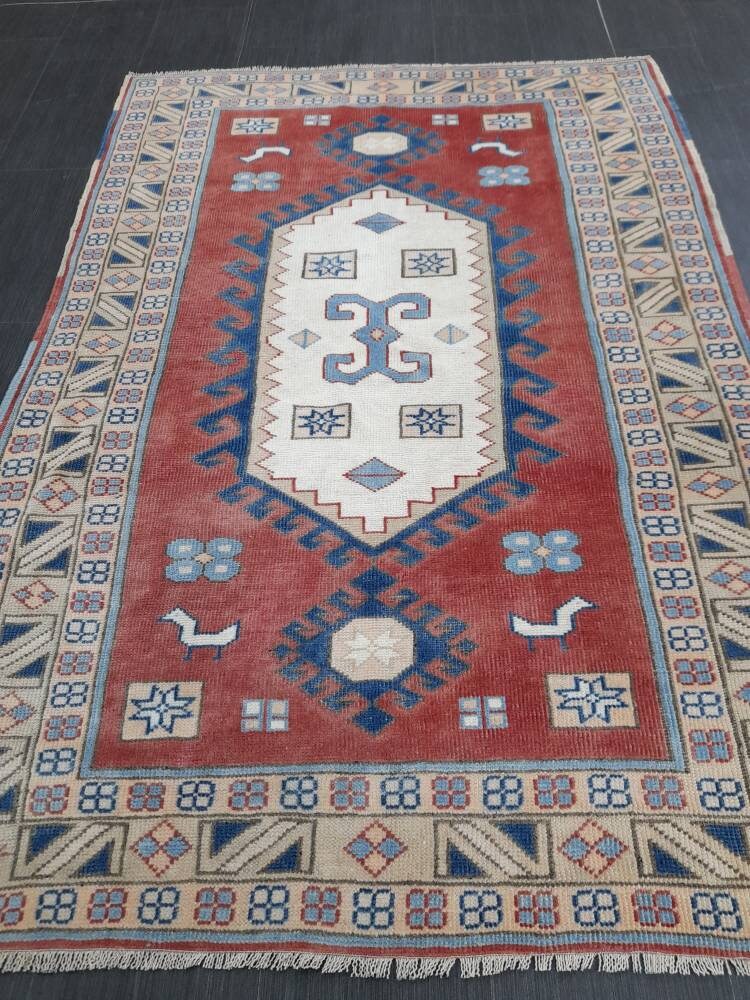 Tan Turkish Oushak Rug 4' 5" x 6' 4" Hand-Knotted view 9