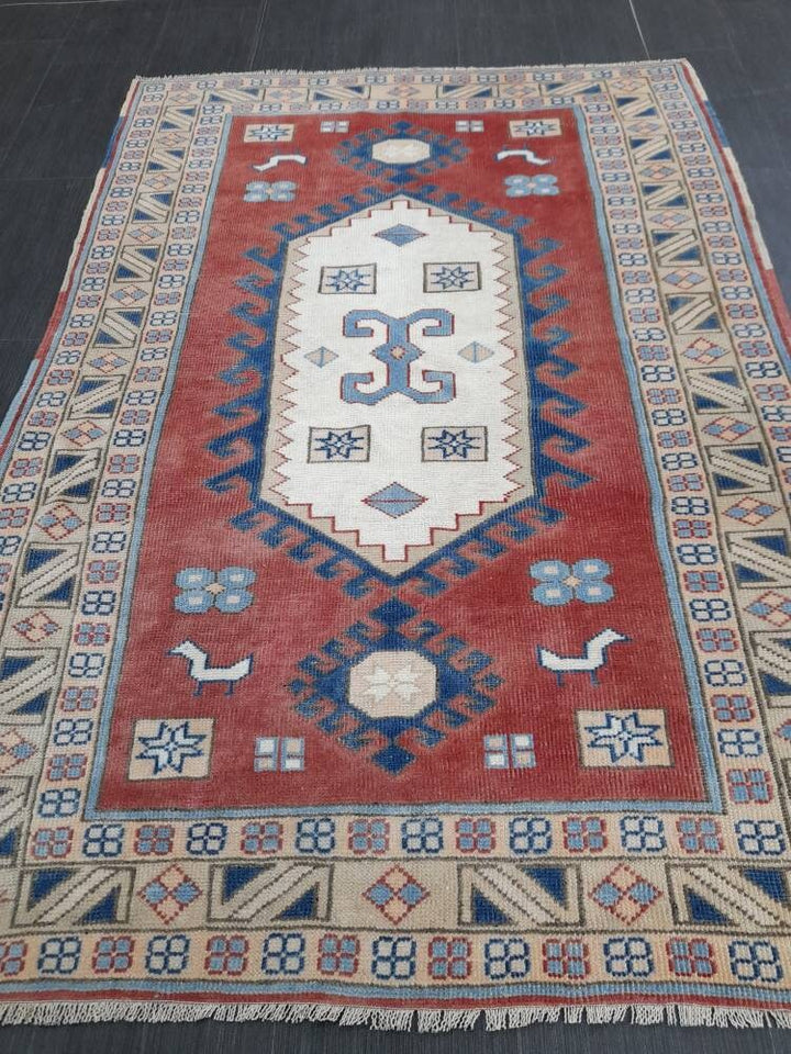 Tan Turkish Oushak Rug 4' 5" x 6' 4" Hand-Knotted view 9