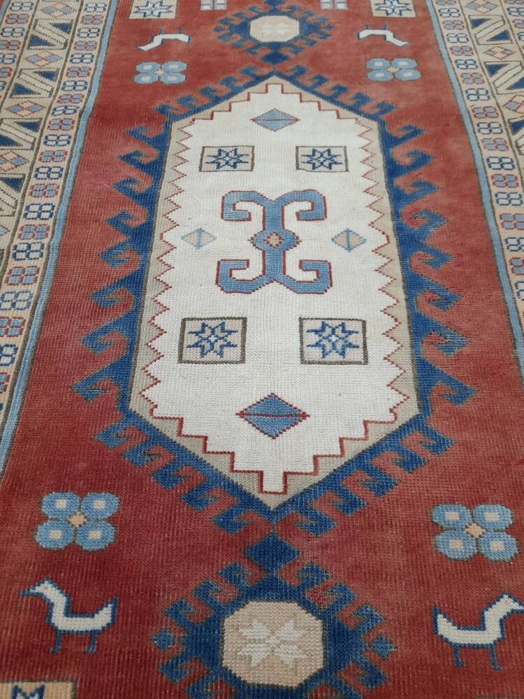 Tan Turkish Oushak Rug 4' 5" x 6' 4" Hand-Knotted close-up