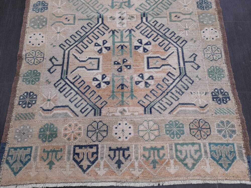 Rust Turkish Oushak Rug 4' 3" x 6' 9" Hand-Knotted pattern
