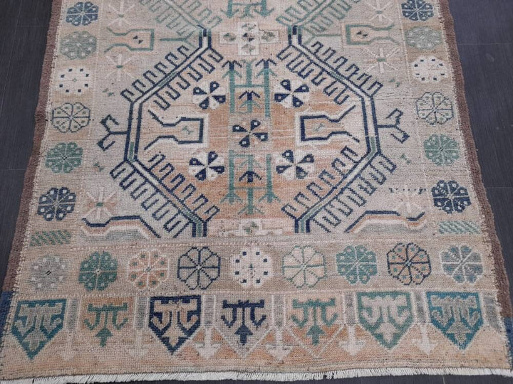 Rust Turkish Oushak Rug 4' 3" x 6' 9" Hand-Knotted pattern