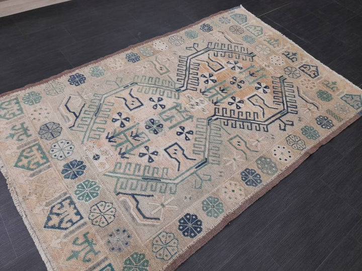 Rust Turkish Oushak Rug 4' 3" x 6' 9" Hand-Knotted border