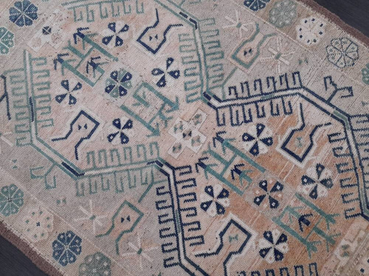 Rust Turkish Oushak Rug 4' 3" x 6' 9" Hand-Knotted texture