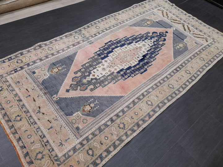 Blue Turkish Oushak Rug 5' 3" x 9' 11" Hand-Knotted | No. WR69060