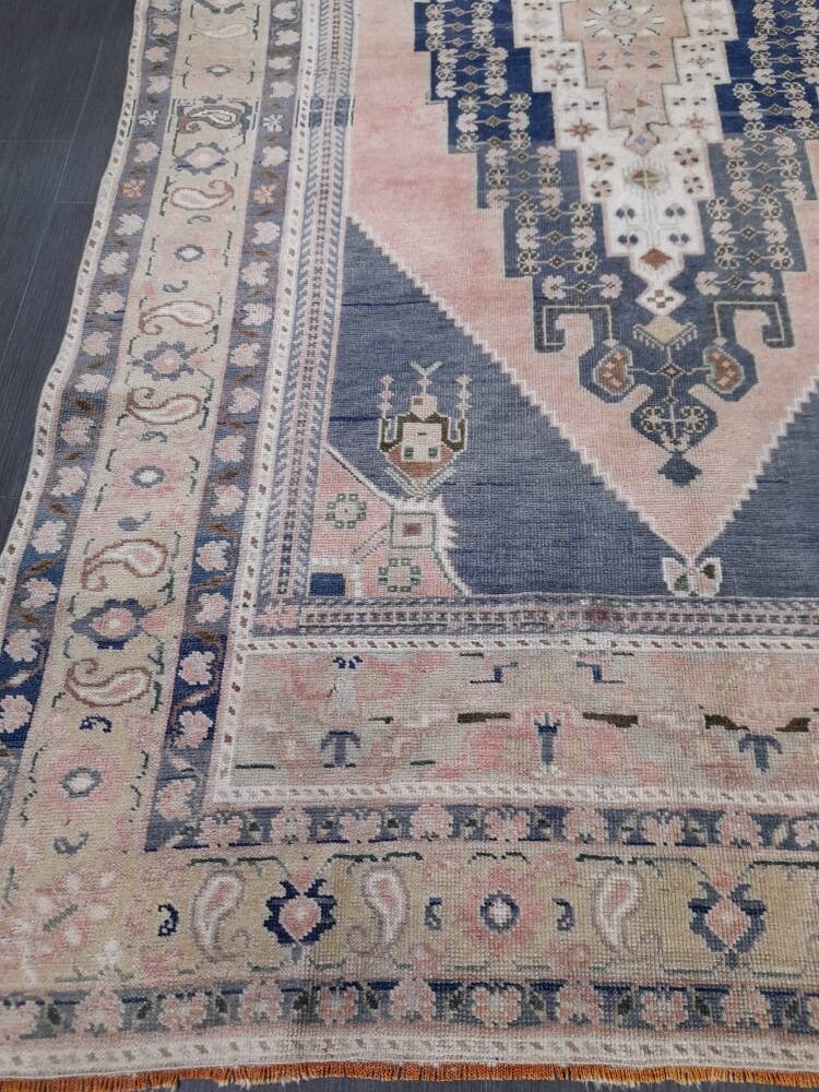 Blue Turkish Oushak Rug 5' 3" x 9' 11" Hand-Knotted | No. WR69060
