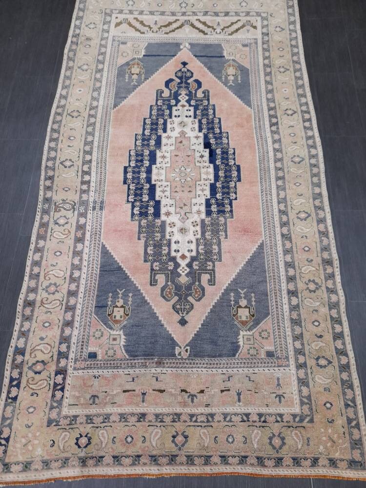 Blue Turkish Oushak Rug 5' 3" x 9' 11" Hand-Knotted | No. WR69060