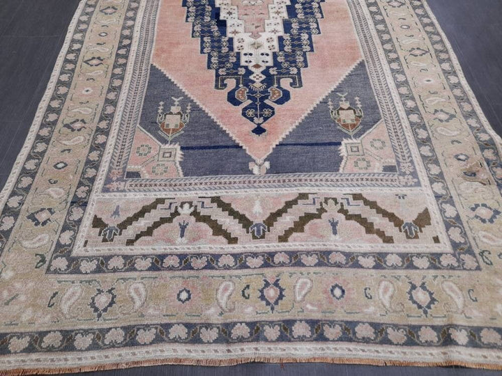 Blue Turkish Oushak Rug 5' 3" x 9' 11" Hand-Knotted | No. WR69060
