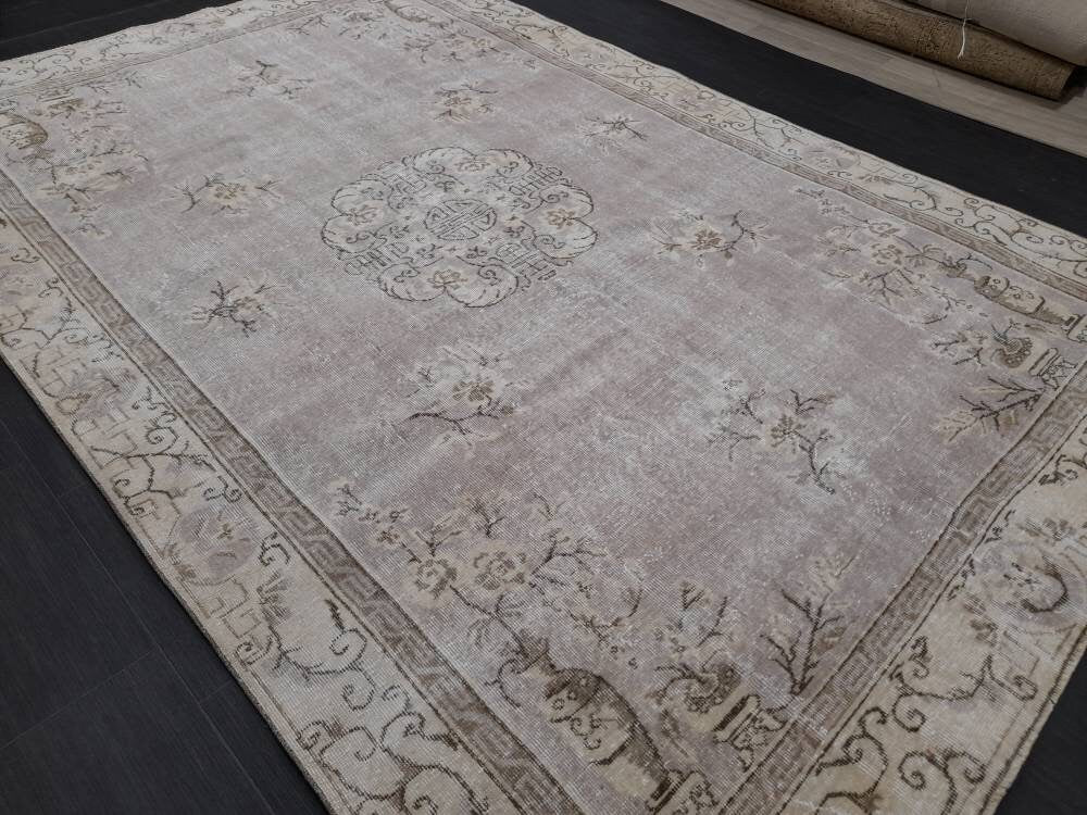 Rust Turkish Runner Rug 6' 6" x 10' Hand-Knotted