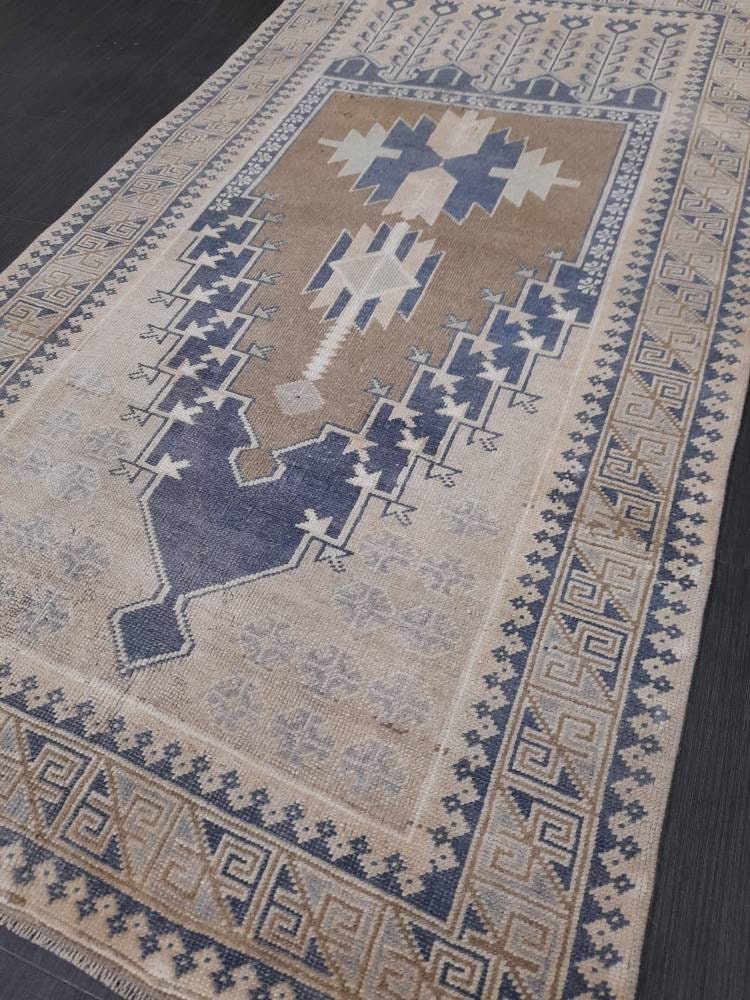 Rust Turkish Runner Rug 3' 5" x 6' 4" Hand-Knotted pattern