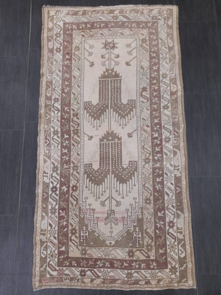 Rust Turkish Runner Rug 2' 11" x 5' 7" Hand-Knotted detail
