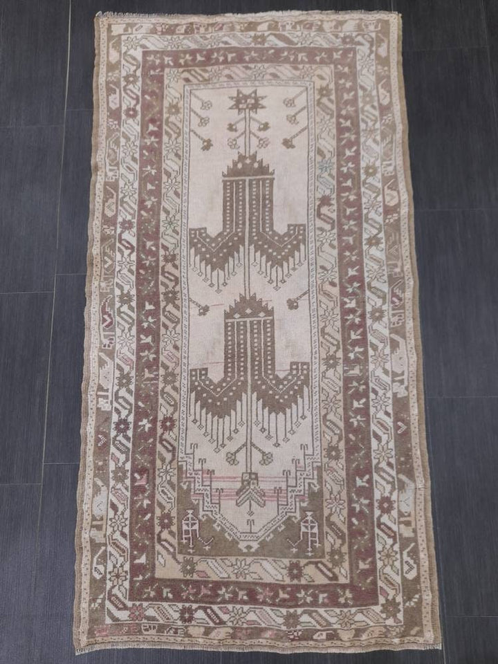Rust Turkish Runner Rug 2' 11" x 5' 7" Hand-Knotted detail