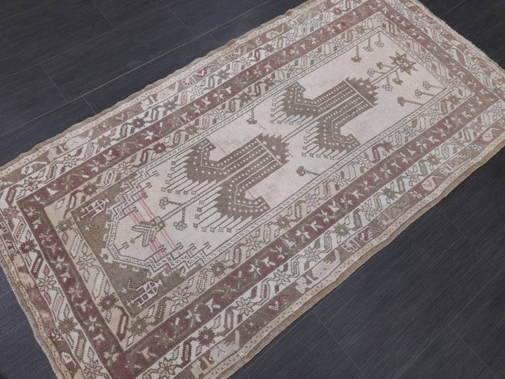 Rust Turkish Runner Rug 2' 11" x 5' 7" Hand-Knotted border