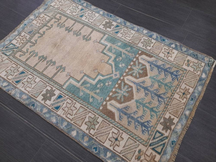 Rust Turkish Runner Rug 2' 7" x 3' 10" Hand-Knotted field