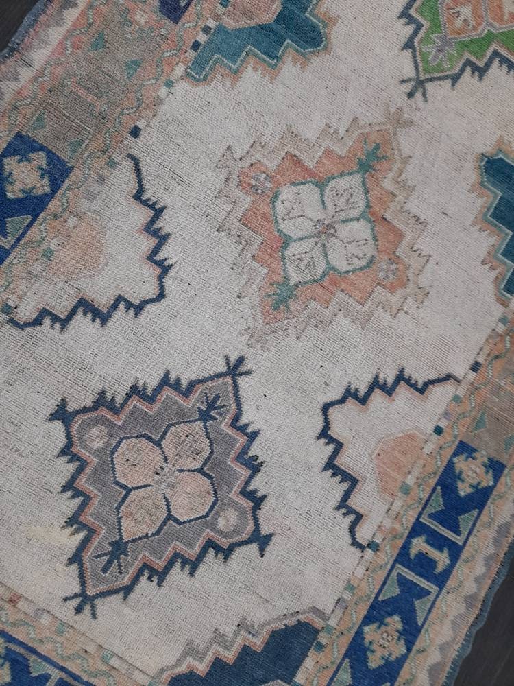 Beige Turkish Runner Rug 4' 11" x 10' 4" Hand-Knotted view 9