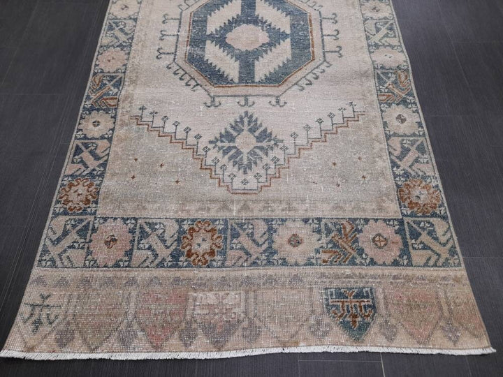 Beige Turkish Runner Rug 3' 10" x 13' Hand-Knotted view