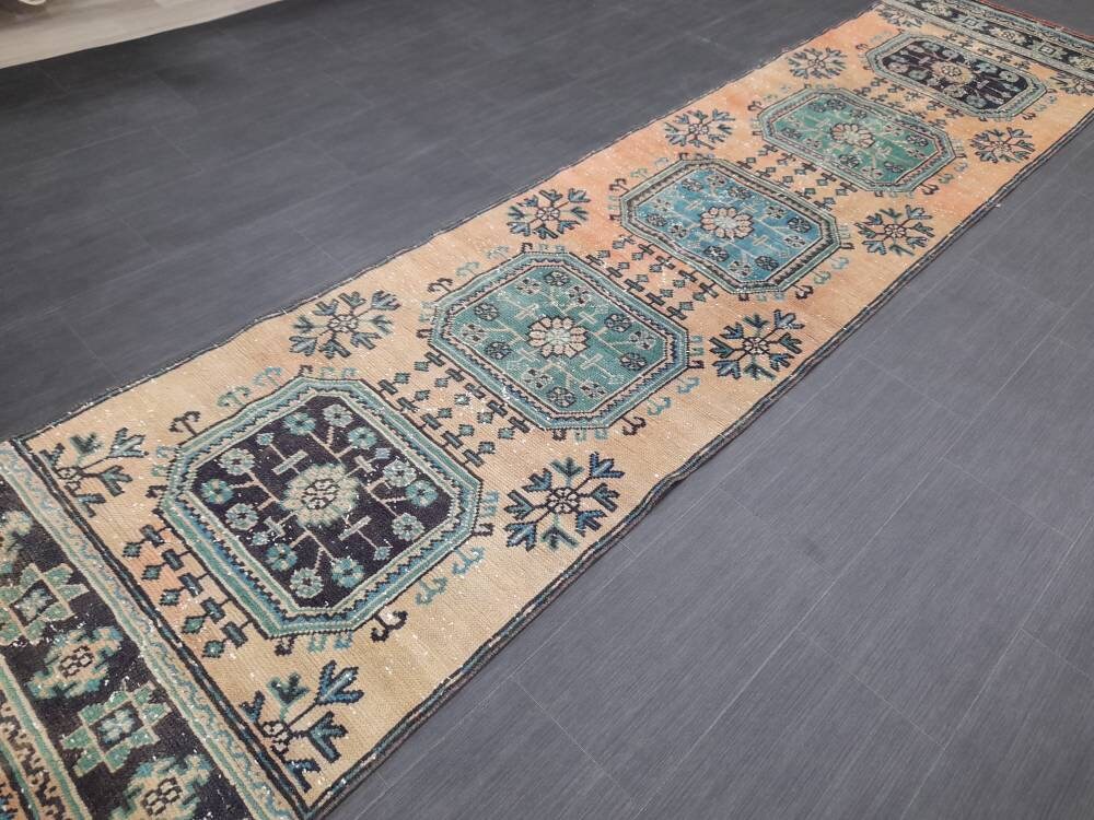 Turkish Runner Rug 2' 11" x 11' 10" Hand-Knotted