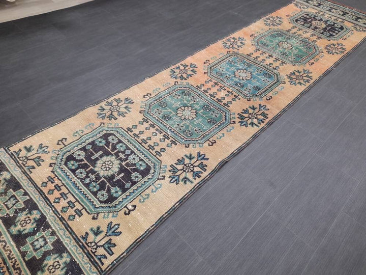 Turkish Runner Rug 2' 11" x 11' 10" Hand-Knotted