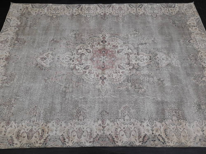 Green Turkish Runner Rug 8' x 11' 2" Hand-Knotted | No. WR26609