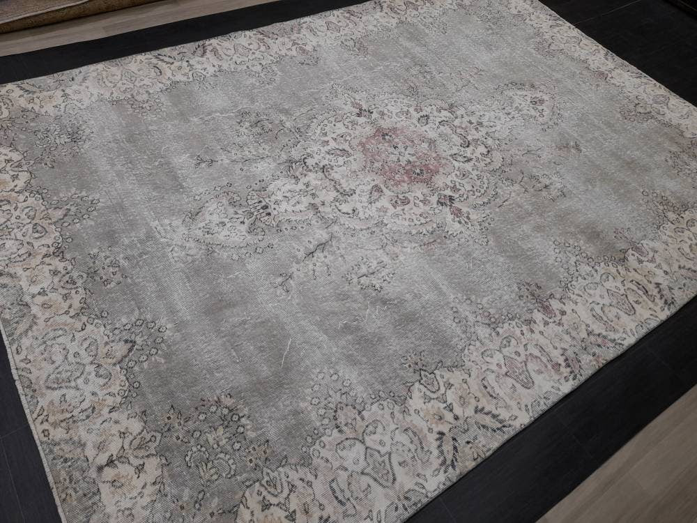Green Turkish Runner Rug 8' x 11' 2" Hand-Knotted | No. WR26609