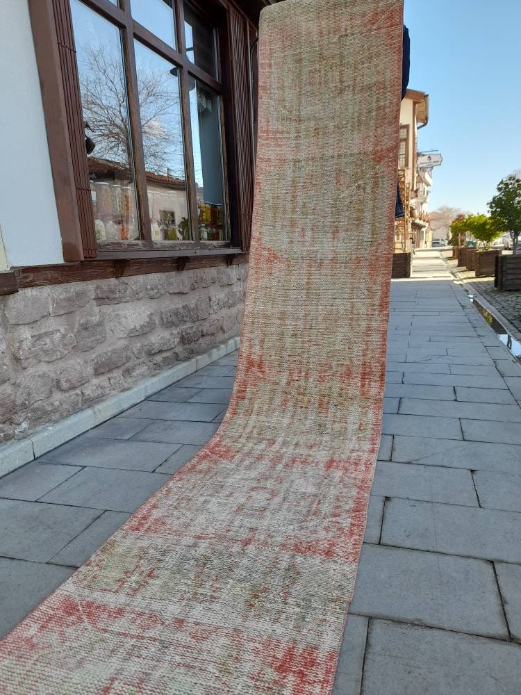 Beige Turkish Runner Rug 2' 5" x 22' 10" Hand-Knotted | No. WR34833