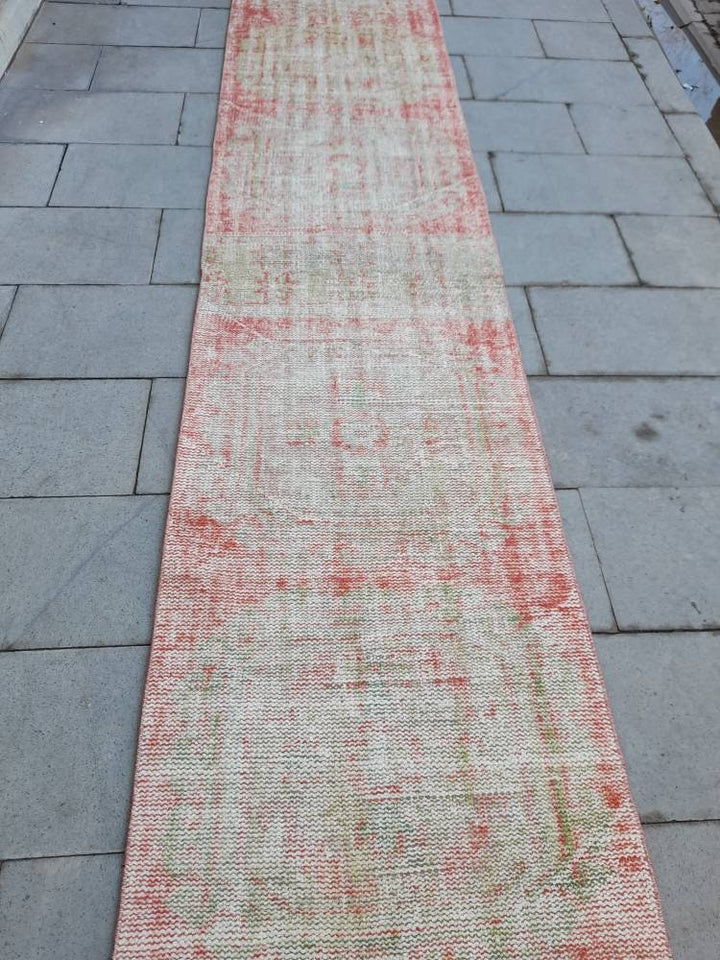Beige Turkish Runner Rug 2' 5" x 22' 10" Hand-Knotted | No. WR34833