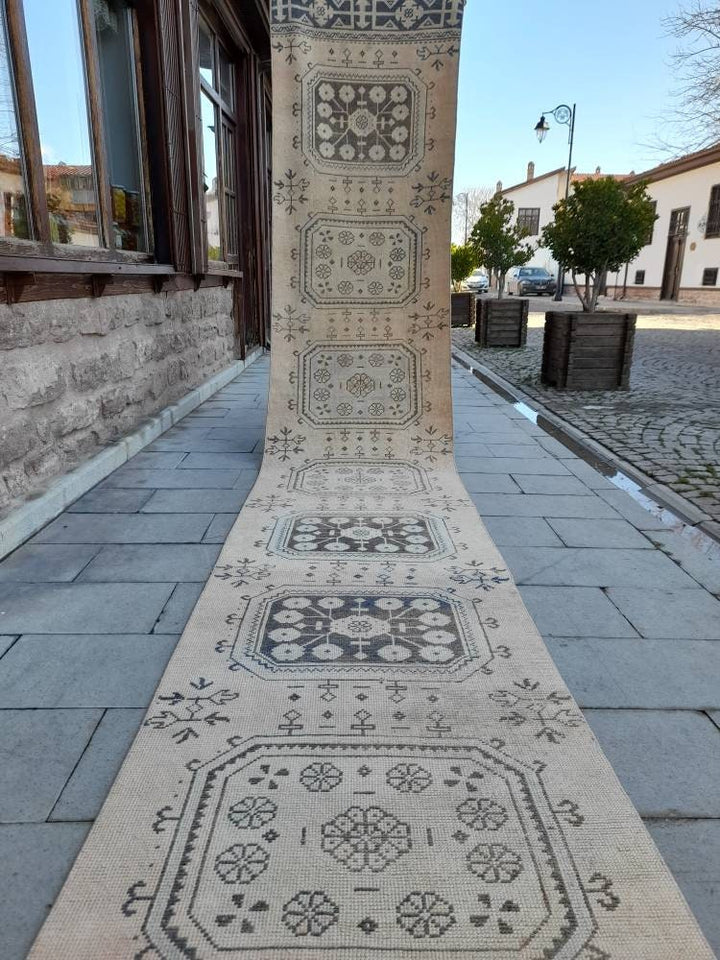Beige Turkish Runner Rug 2' 11" x 23' 2" Hand-Knotted view