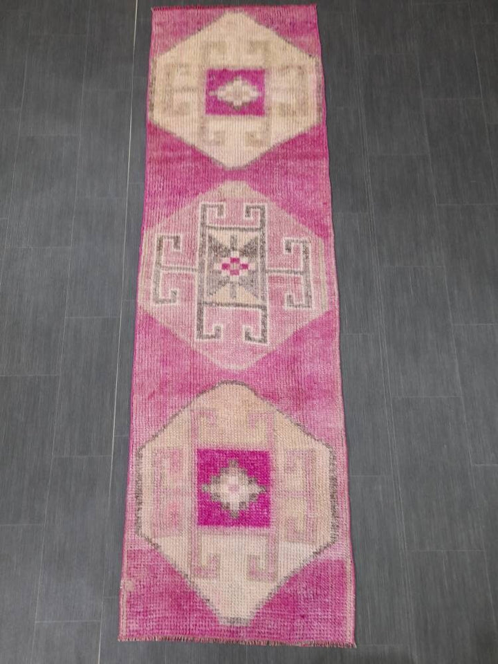 Beige Turkish Runner Rug 2' 5" x 8' 2" Hand-Knotted view