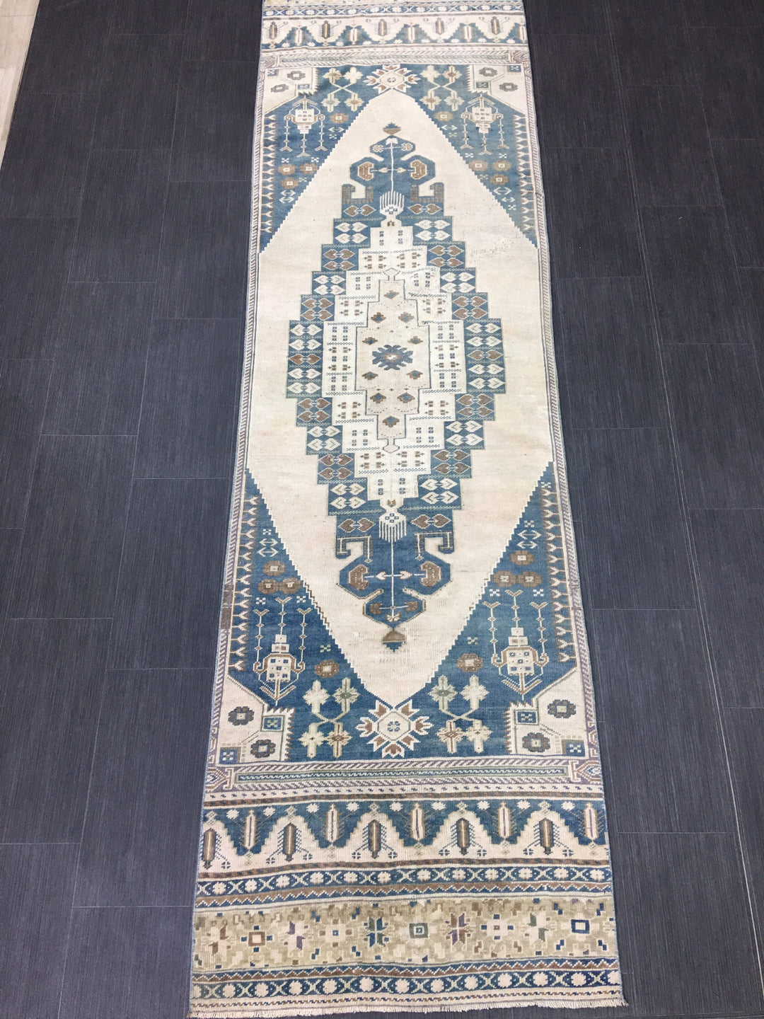 Beige Turkish Runner Rug 2' 10" x 9' 11" Hand-Knotted view 9