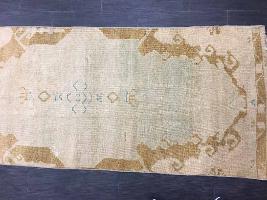 Beige Turkish Runner Rug 2' 7" x 14' Hand-Knotted view