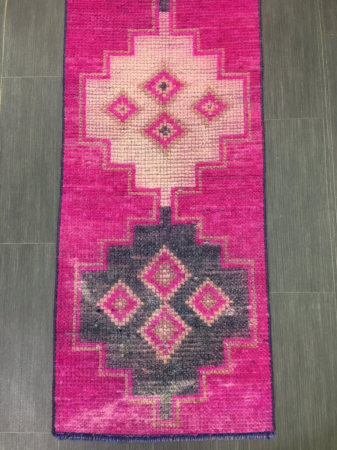 Turkish Runner Rug 1' 11" x 8' 6" Hand-Knotted field