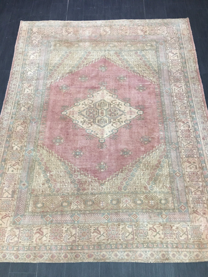 Blue Turkish Runner Rug 6' 7" x 8' 6" Hand-Knotted | No. WR54140