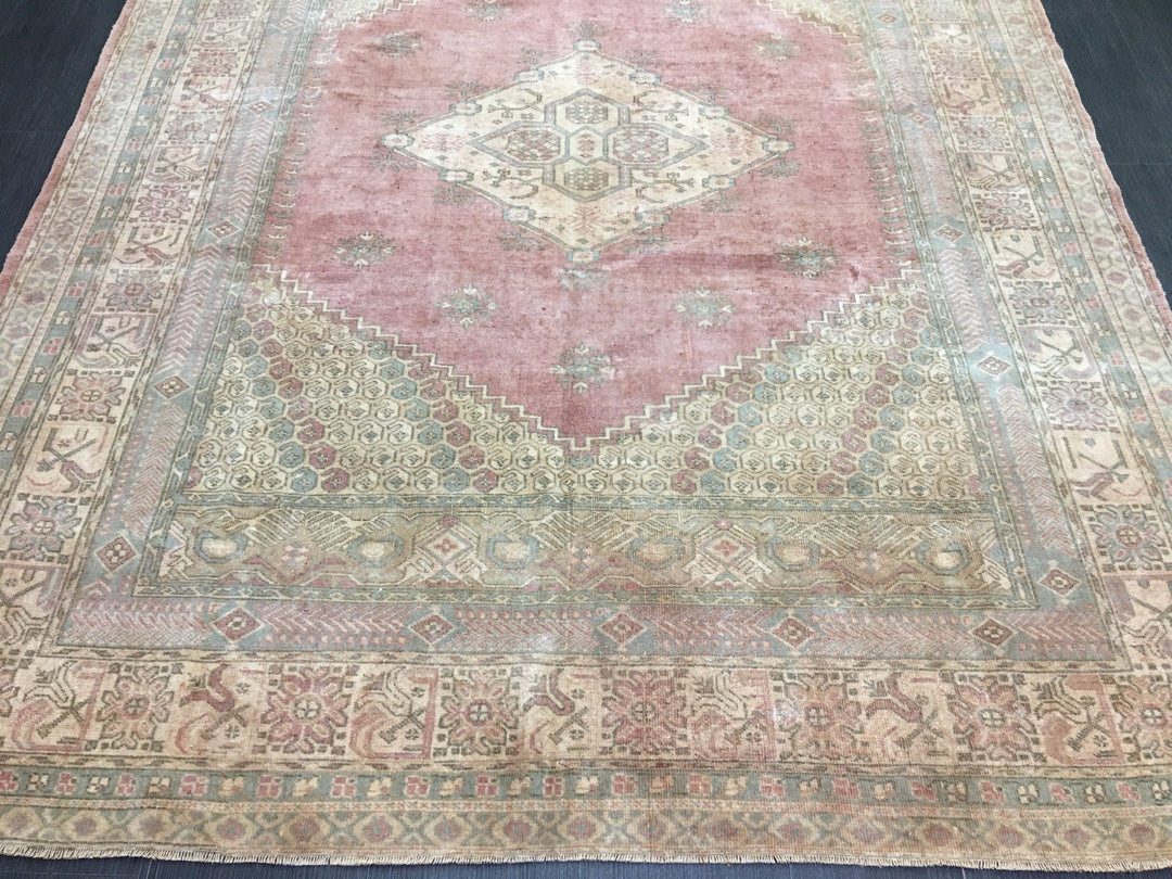 Blue Turkish Runner Rug 6' 7" x 8' 6" Hand-Knotted | No. WR54140