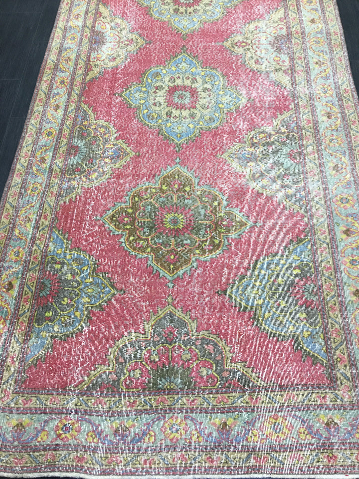Beige Turkish Runner Rug 4' 11" x 12' 11" Hand-Knotted view 9