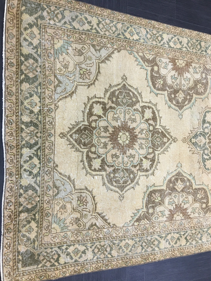 Beige Turkish Runner Rug 4' 9" x 14' 2" Hand-Knotted view 9