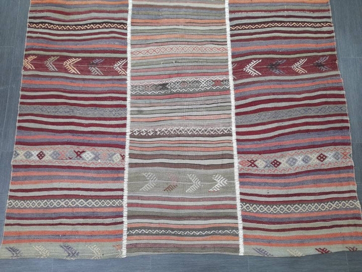 Rust Turkish Runner Rug 6' x 9' 11" Hand-Knotted border