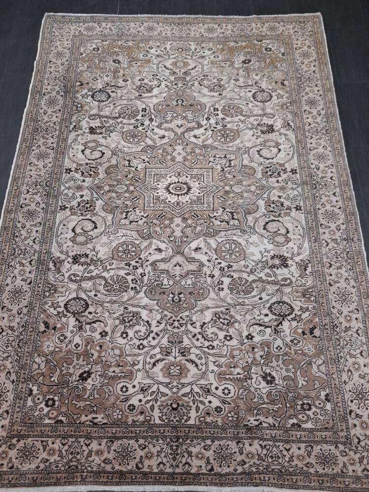 Rust Turkish Oushak Rug 6' 4" x 9' 5" Hand-Knotted reverse