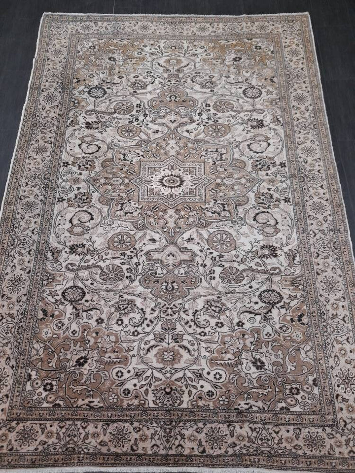 Rust Turkish Oushak Rug 6' 4" x 9' 5" Hand-Knotted reverse