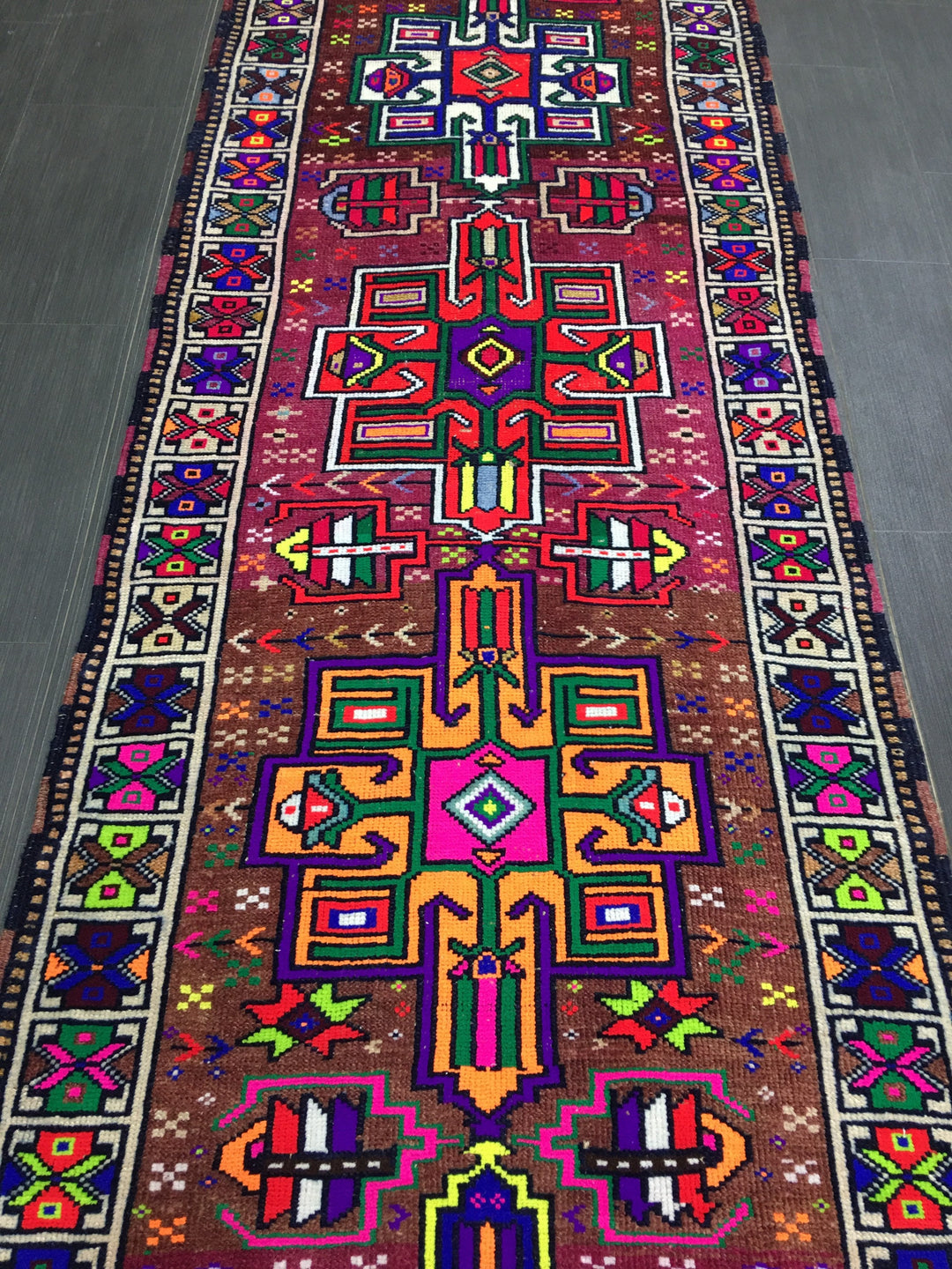 Beige Turkish Runner Rug 3' 1" x 12' Hand-Knotted view